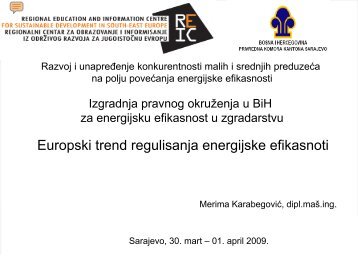 Evropski trend regulisanja energijske efikasnosti - Centar za ...