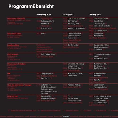 Booklet - Berliner Filmfestivals