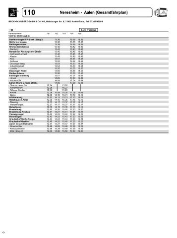 Neresheim - Aalen (Gesamtfahrplan) - Beck+Schubert GmbH & Co ...