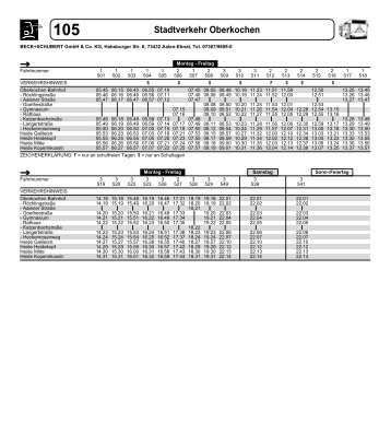 Linie 105: Stadtverkehr Oberkochen - Beck+Schubert GmbH & Co. KG