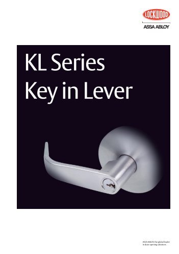 Lockwood Palladium Series Catalogue - ASSA ABLOY Lockwood Palladium Series Catalogue - ASSA ABLOY