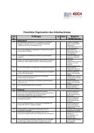 Checkliste Organisation des Arbeitsschutzes - IMS-Koch