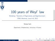 100 years of Weyl' law - Victor Ivrii - University of Toronto
