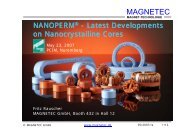 NANOPERM® - Latest Developments on ... - MAGNETEC GmbH