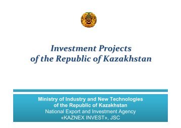Investment Projects of the Republic of Kazakhstan