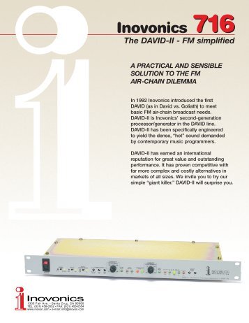 The DAVID-II - FM simplified - Inovonics