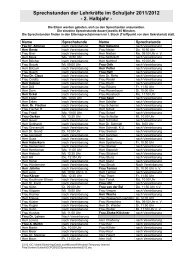 Sprechstunden der LehrkrÃ¤fte im Schuljahr 2000/2001