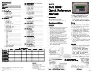 SVS 2000â¢ Quick Reference Manual - Kistler-Morse