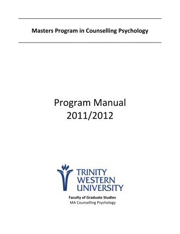 2011-12 CPSY Program Manual - Trinity Western University