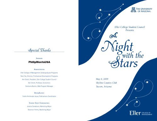 Night with the Stars Program.5.1.09.indd - Eller College of ...