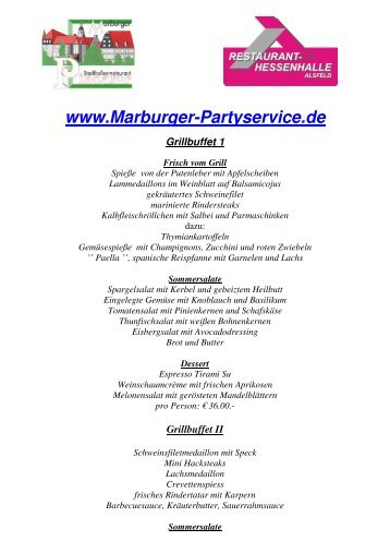 PDF â Auswahlkarte Grillbuffet - Marburger Partyservice