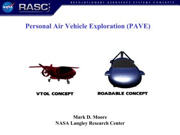 Personal Air Vehicle Exploration - CAFE Foundation