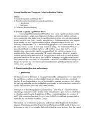 General Equilibrium Theory and Collective Decision Making Outline ...