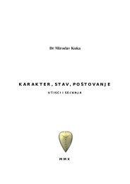 Dr Miroslav Kuka KARAKTER, STAV, POÅ TOVANJE