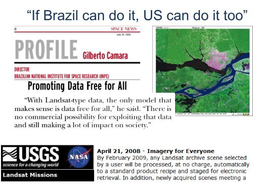 INPE como provedor de dados de ObservaÃ§Ã£o da Terra gratuitos