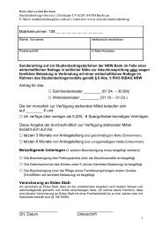 Matrikelnummer: 108 __ __ __ __ __ __ __ __ __ Antrag fÃ¼r das ...