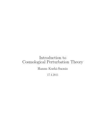 Introduction to Cosmological Perturbation Theory