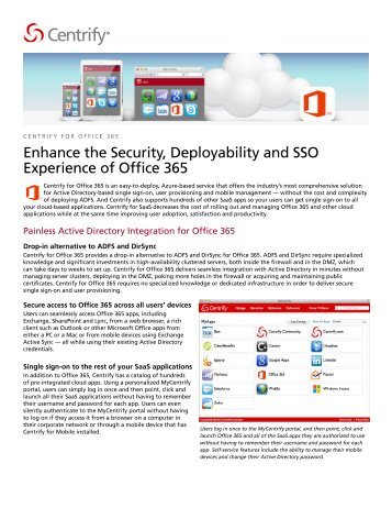 Datasheet Centrify for Office 365.