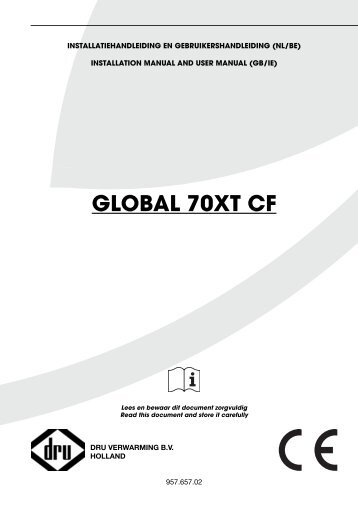Gebruiks en installatiehandleiding Dru Global 70XT CF - UwKachel