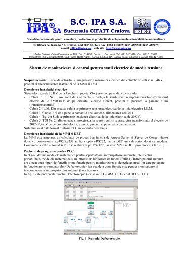 Sistem de monitorizare si control pentru statii electrice de medie ...