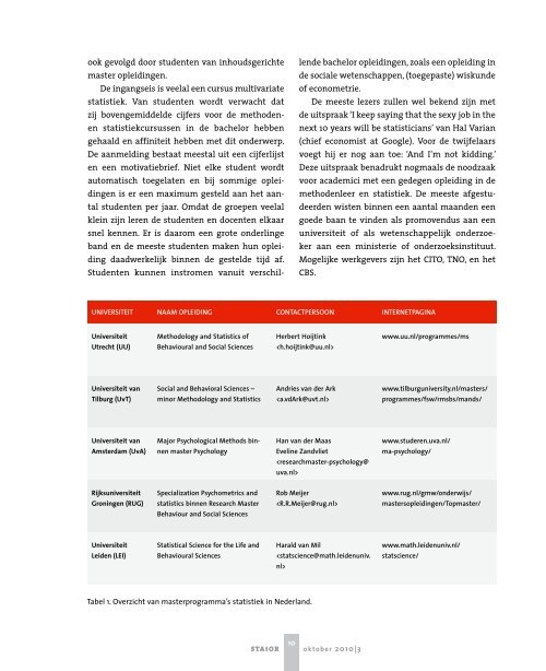 thema TOEPASSINGEN VAN STATISTIEK EN OR IN HET ...