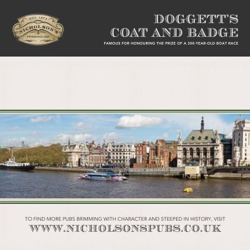 DOGGETT'S COAT AND BADGE - Nicholson's Pubs