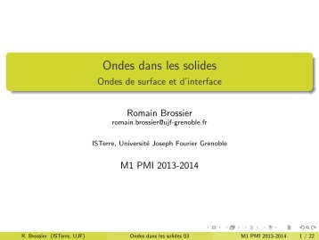 Ondes dans les solides - Ondes de surface et d'interface