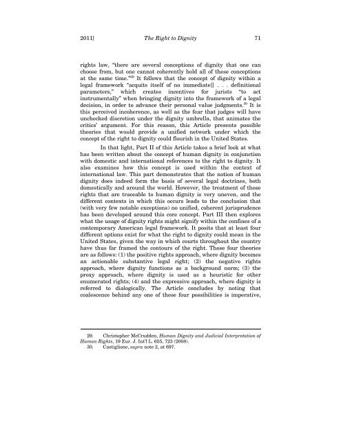 The Right to Dignity Rex D. Glensy - Columbia Law School