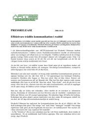 PRESSRELEASE Effektivare trÃ¥dlÃ¶s kommunikation i realtid - Artes