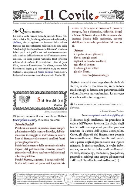 Contro il cinico sistema della cosiddetta Arte ... - Il Covile