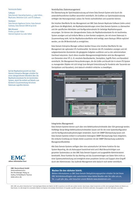 EMC Data Domain Enterprise Manager