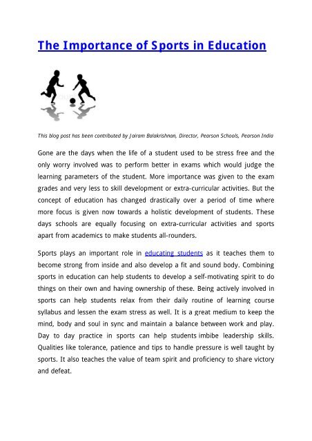 importance of sports in education essay in malayalam