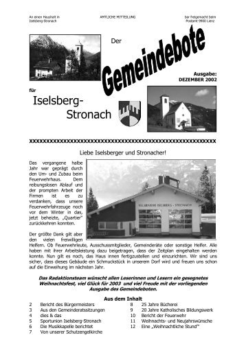 Gemeindebote herunterladen - Iselsberg-Stronach