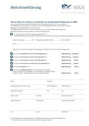 BWE-Beitrittserklärung (pdf, 323 KB) - Bundesverband WindEnergie ...