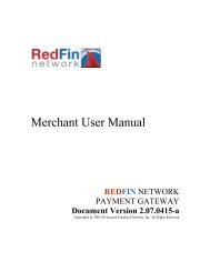 Merchant User Manual - RedFin Network