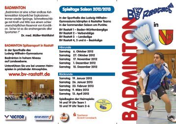 Flyer 2012/2013 - Badminton Verein Rastatt