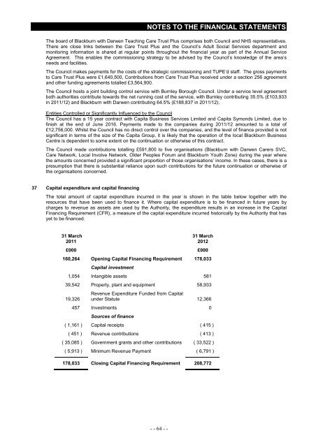 Statement of Accounts 2011/2012 - Blackburn with Darwen Borough ...