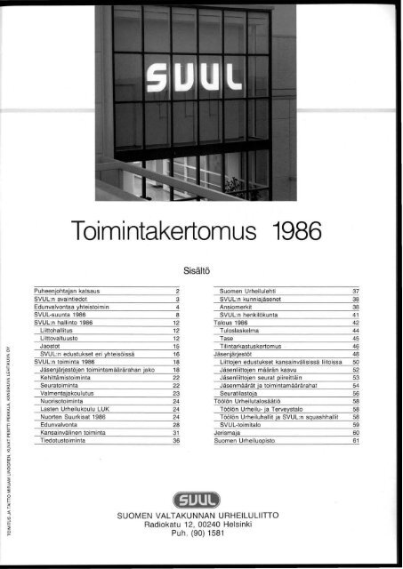 svul:n jÃ¤rjestÃ¶tapahtumia 1986