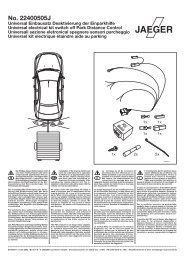 Einbauanleitung JÃ¤ger | Elektrosatz Einparkhilfe - Bertelshofer