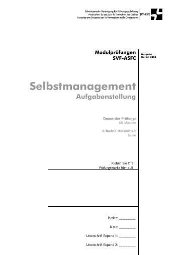 Leadership Selbstmanagement / PDF - SVF - ASFC Schweizerische ...