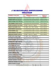 1° DE SECUNDARIA- INSTITUCIONES ESTATALES