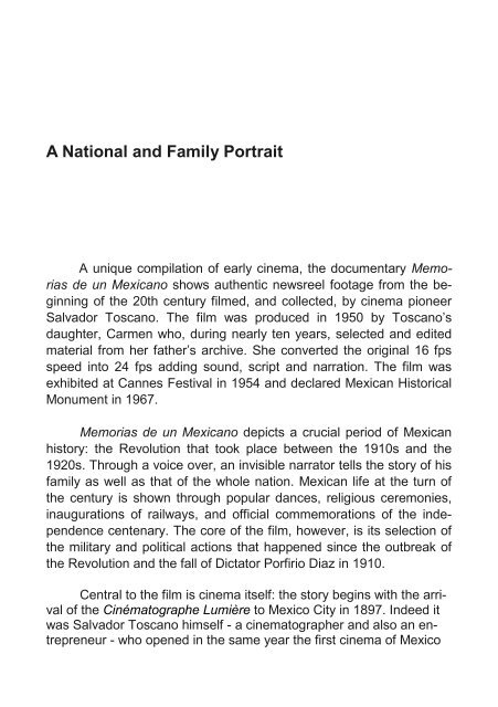 "Memorias de un Mexicano" - brochure - The Cinema Museum