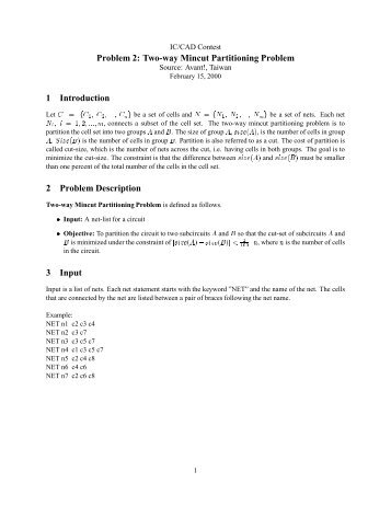 Problem 2: Two-way Mincut Partitioning Problem 1 Introduction 2 ...