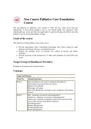 Non Cancer Palliative Care Foundation Course - Thye Hua Kwan ...