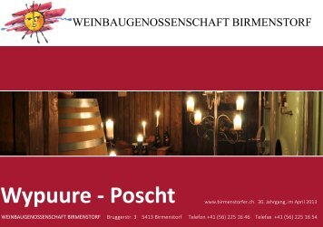 Wypuureposcht 2013 - Weinbaugenossenschaft Birmenstorf