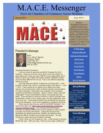 M.A.C.E. Messenger - Montana Chamber of Commerce