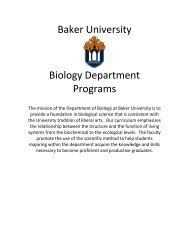 Handbook for biology majors - Baker University