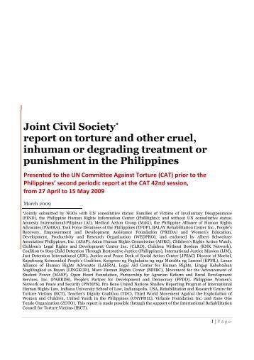 Philippine NGOs alternative CAT report - Office of the High ...