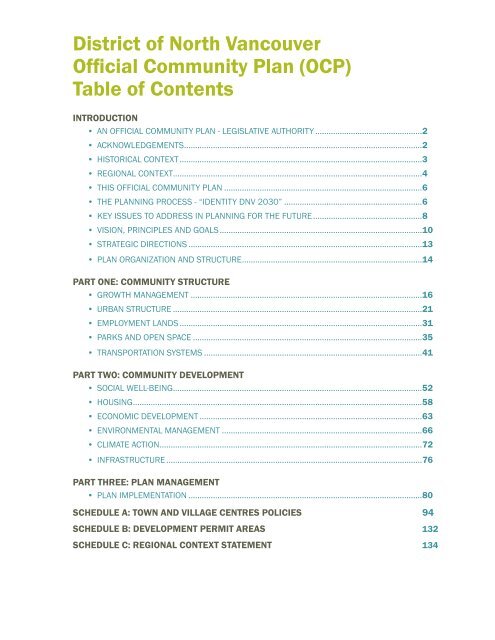 Official Community Plan - District of North Vancouver