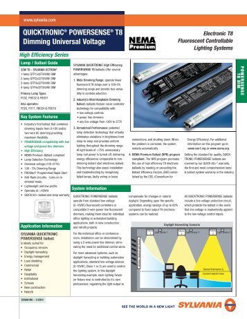 QUICKTRONICÂ® POWERSENSEÂ® T8 Dimming ... - Osram Sylvania